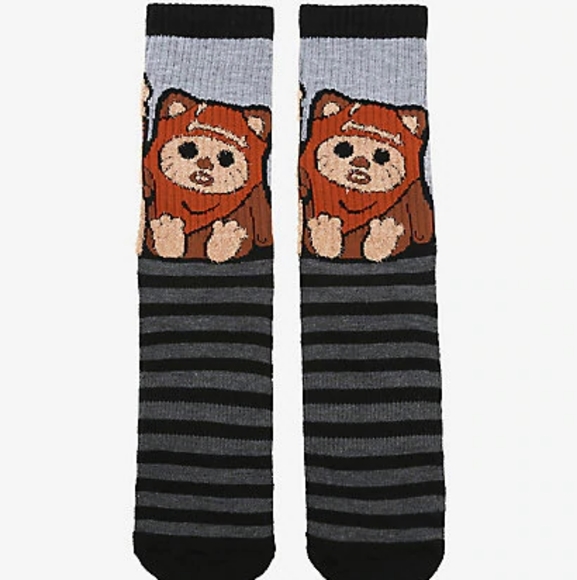 HYP Accessories - Star Wars Disney Fuzzy Ewok Striped Crew Socks
